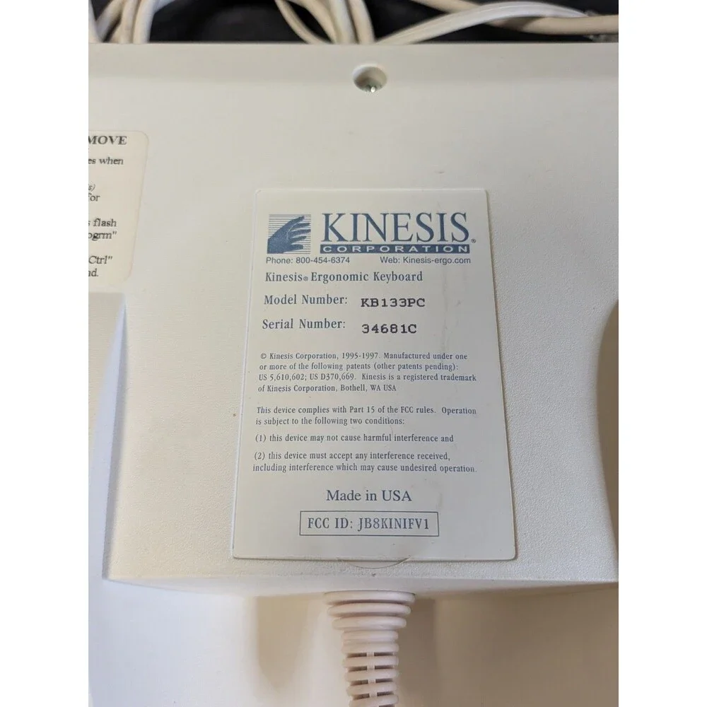 Vintage 1990’s Kinesis Classic Ergonomic Keyboard Model KB133PC - Untested!!!